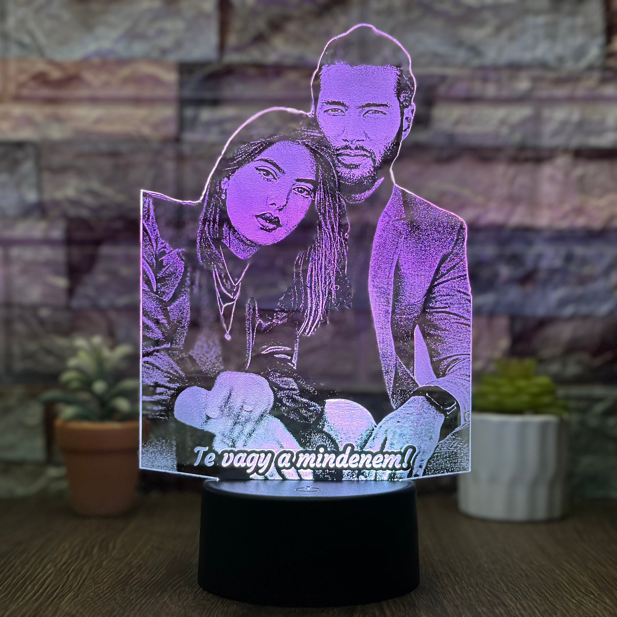 3D Led Lámpa - Házaspár + Üzenet